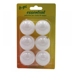 Misaladejuegos Caja 6 Pelotas PVC Essential Tenis Mesa Blanco 24384-2422