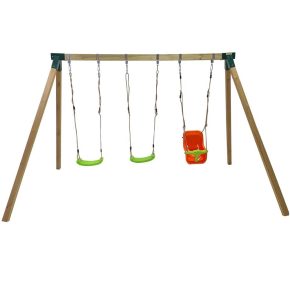Misaladejuegos Columpio de madera cuadrada MASGAMES NORI con asiento bebé MA700060 - Imagen 3