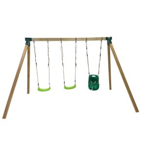 Misaladejuegos Columpio de madera cuadrada MASGAMES NORI con asiento bebé MA700060 - Imagen 4
