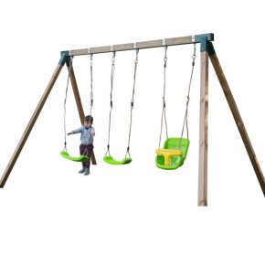 Misaladejuegos Columpio de madera cuadrada MASGAMES NORI con asiento bebé MA700060 - Imagen 6