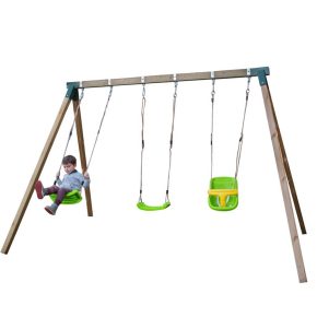 Misaladejuegos Columpio de madera cuadrada MASGAMES NORI con asiento bebé MA700060 - Imagen 7