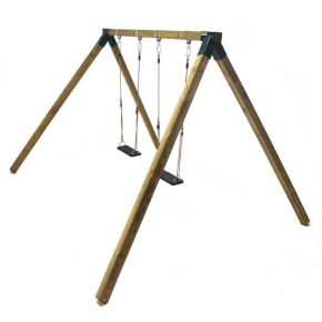 Misaladejuegos Columpio doble madera cuadrada MASGAMES KARAI DELUXE ADULTOS asientos con cuerda MA700062 - Imagen 2