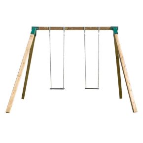 Misaladejuegos Columpio doble madera cuadrada MASGAMES KARAI DELUXE ADULTOS asientos con cadenas MA700063