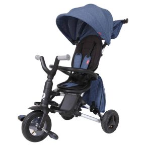 Misaladejuegos Triciclo a pedales QPlay Nova plegable Azul con Set de Bolsas 569
