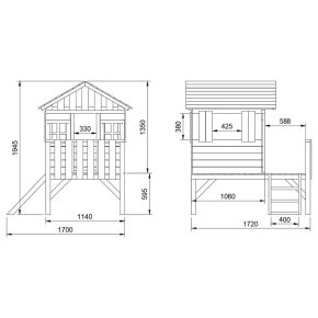 Misaladejuegos Casita infantil elevada de madera Masgames Lollipop rosa con tobogán MA800531 - Imagen 3