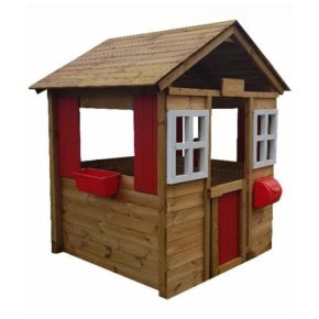 Misaladejuegos Casita infantil de madera Masgames Fresita Deluxe XL MA800575