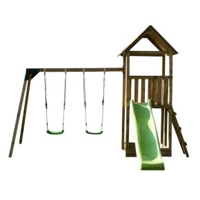 Misaladejuegos Parque infantil Masgames TIBIDABO L con rampa de escalada y columpio Individual MA700206