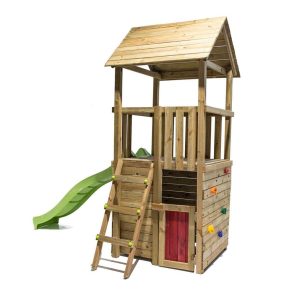 Misaladejuegos Parque infantil Masgames TIBIDABO L con Caseta y rampa de escalada MA700210