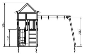 Misaladejuegos Parque infantil Masgames Pagoda L con Columpio Doble MA811601 - Imagen 2