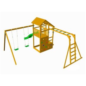 Misaladejuegos Parque infantil Masgames Teide XL con escalera de mono y columpio doble MA700103