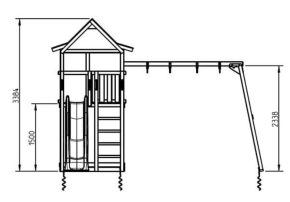 Misaladejuegos Parque infantil Masgames Pagoda XL con Columpio Doble MA821601 - Imagen 2