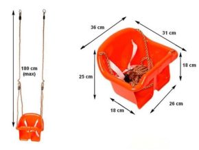 Misaladejuegos Asiento de bebé rojo para columpio MA400929 - Imagen 2