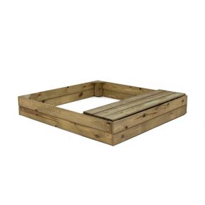 Misaladejuegos Arenero cuadrado Kassi de 1,20 x 1,20 mts con Cajón Banco MA600080