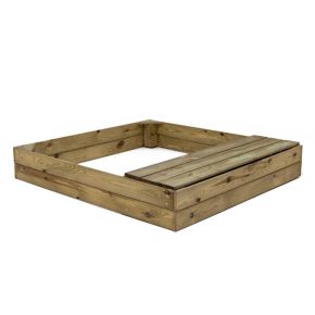 Misaladejuegos Arenero rectangular Kassi de 1,20 x 1,50 mts con Cajón Banco MA600082