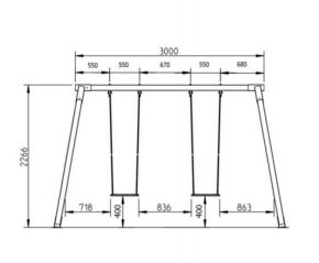Misaladejuegos Columpio doble de madera Masgames Vega Horeca MA500105 - Imagen 2