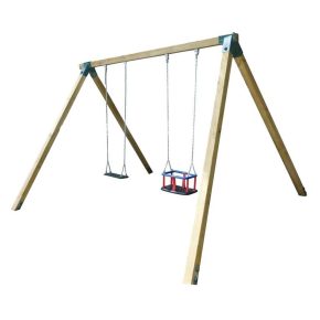 Misaladejuegos Columpio doble de madera Masgames Vega Horeca MA500105