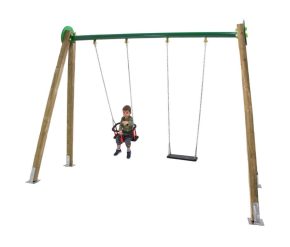 Misaladejuegos Columpio doble de madera Draco asientos mixtos Masgames Horeca MA500107B - Imagen 2