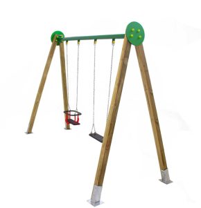 Misaladejuegos Columpio doble de madera Draco asientos mixtos Masgames Horeca MA500107B - Imagen 3