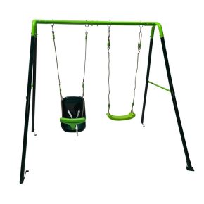 Misaladejuegos Columpio metálico doble Masgames Olea + Asiento de bebé MA400202B - Imagen 2