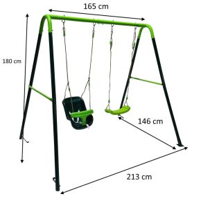 Misaladejuegos Columpio metálico doble Masgames Olea + Asiento de bebé MA400202B - Imagen 4