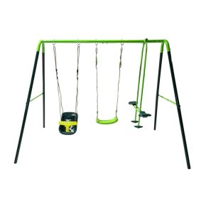 Misaladejuegos Columpio metálico triple Masgames Gingo + asiento bebé MA400203B - Imagen 2