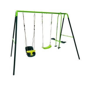 Misaladejuegos Columpio metálico triple Masgames Gingo + asiento bebé MA400203B - Imagen 3