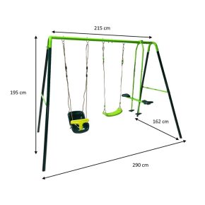 Misaladejuegos Columpio metálico triple Masgames Gingo + asiento bebé MA400203B - Imagen 4