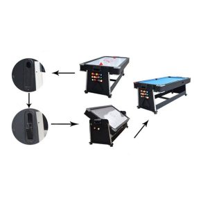 Misaladejuegos Multijuego giratorio 4 en 1 Azul - (Billar, Air Hockey - Ping-Pong, Mesa comedor) 02768 - Imagen 6