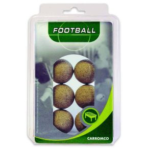 Misaladejuegos Pack 6 Bolas Futbolin Corcho Natural Blister 8gr 35.5mm 62206