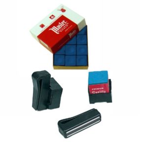 Misaladejuegos Tiza Billar Master azul 12 unid + Portatizas Magnetico