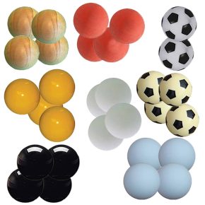 Misaladejuegos Pack Bolas Futbolin Total Pro, Incluye 30 Bolas variadas en pesos,formas,colores para futbolin