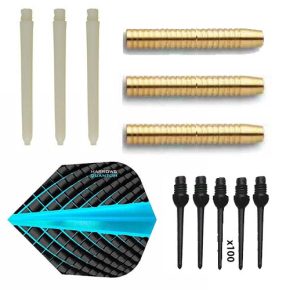 Misaladejuegos Pack Juego Dardos Eco Brass 2ba Aqua + 100 puntas - Imagen 2
