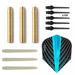 Misaladejuegos Pack Juego Dardos Eco Brass 2ba Aqua + 100 puntas