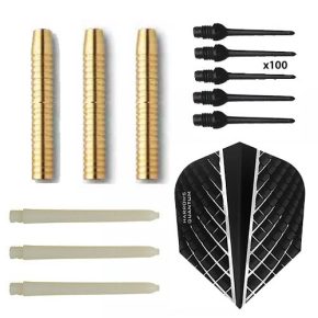 Misaladejuegos Pack Juego Dardos Eco Brass 2ba Black + 100 puntas