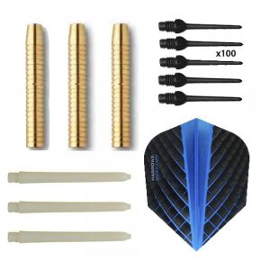 Misaladejuegos Pack Juego Dardos Eco Brass 2ba Azul + 100 puntas