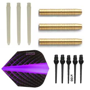 Misaladejuegos Pack Juego Dardos Eco Brass 2ba Purple + 100 puntas - Imagen 2