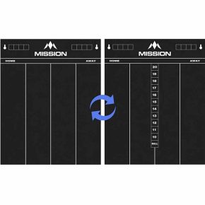 Misaladejuegos Pizarra Mission Darts 2 Caras 501 + Cricket Negra MB01