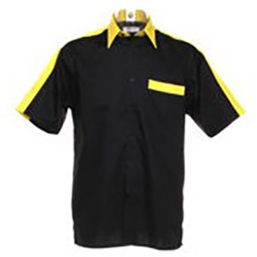 Misaladejuegos CAMISA PROFESIONAL DART Negra y Amarilla M KK175NA-M