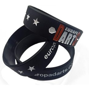 Misaladejuegos Pulsera de silicona Europadarts. Negra P-EN