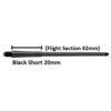 Misaladejuegos Cañas Stealth Winmau Short Negra 62mm 7950.101