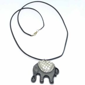 Misaladejuegos Collar Elefante Cordon Negro
