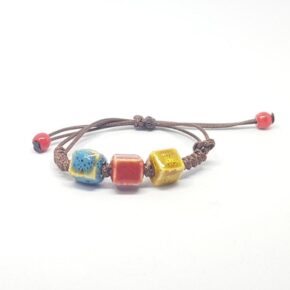 Misaladejuegos Pulsera Detalles Cuadrados Porcelana 3 Colores