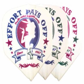Misaladejuegos Plumas L-Style Flights Shape Champagne Sayakav V3 White