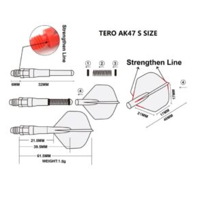 Misaladejuegos Cañas Shaft Cuesoul Tero Flights Black 32mm  AK7 CSDF-AK7-S1 - Imagen 3