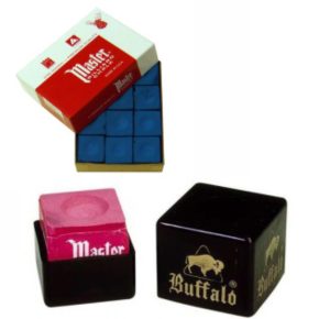 Misaladejuegos Tiza Billar Master azul 12 unid + Portatizas