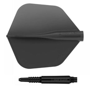 Misaladejuegos Pack Shaft 8 Flights Fixed 19.0mm+ Flights Shape Black Set 3+3 Unid. - Imagen 3