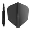 Misaladejuegos Pack Shaft 8 Flights Fixed 26.0mm+ Flights Shape Black Set 3+3 Unid.