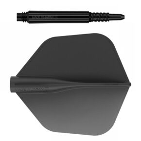 Misaladejuegos Pack Shaft 8 Flights Fixed 26.0mm+ Flights Shape Black Set 3+3 Unid. - Imagen 2