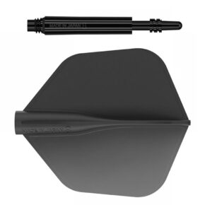 Misaladejuegos Pack Shaft 8 Flights Spin 26.0mm+ Flights Shape Black Set 3+3 Unid - Imagen 2