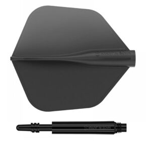 Misaladejuegos Pack Shaft 8 Flights Spin 26.0mm+ Flights Shape Black Set 3+3 Unid - Imagen 3